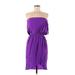 Blaque Label Casual Dress - Mini Open Neckline Strapless: Purple Solid Dresses - Women's Size Medium