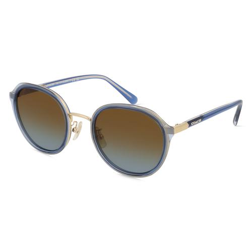 Coach HC7154 Damen-Sonnenbrille Vollrand Rund Metall-Gestell, transparent