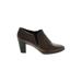 Ecco Ankle Boots: Loafers Chunky Heel Classic Brown Print Shoes - Women's Size 41 - Almond Toe