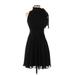 Banana Republic Factory Store Casual Dress - Party High Neck Sleeveless: Black Print Dresses - Women's Size 0 Petite