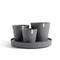 Set di 3 vasi Dubai Grey - ø 57 x h. 30 cm - supporto su ruote Ecopots