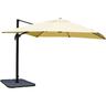 Mendler - Ombrellone parasole decentrato HWC-A96 3x3m avorio con base - beige