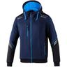 Sparco DC Tech Hooded full zip felpa con cappuccio Tg.XL Blue marine/azzurro maniche rinforzate con