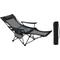 1x Sedia Sdraio Da Campeggio In Nero+Grigio Poltrona Prendisole Giardino Spiaggia - Woltu