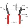 5 Forbici da potatura (Capacità di taglio ø 25 mm, Lunghezza 225 mm, Forbici da potatura per uva