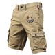 Herren Cargo-Shorts mit mehreren Taschen, Grafik-Graffiti-Print, Outdoor-Shorts, Sport-Outdoor-Shorts, klassische mikroelastische Shorts