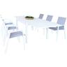 Derek - set tavolo da giardino con sedie in alluminio cm 135/270x90x75 h