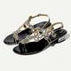 Femme Chaussures de mariage Sandales Chaussures habillées Paillettes de cristal scintillantes ornées de bijoux Chaussures scintillantes Mariage Soirée Sandales de mariage Talon bloc Talon Plat