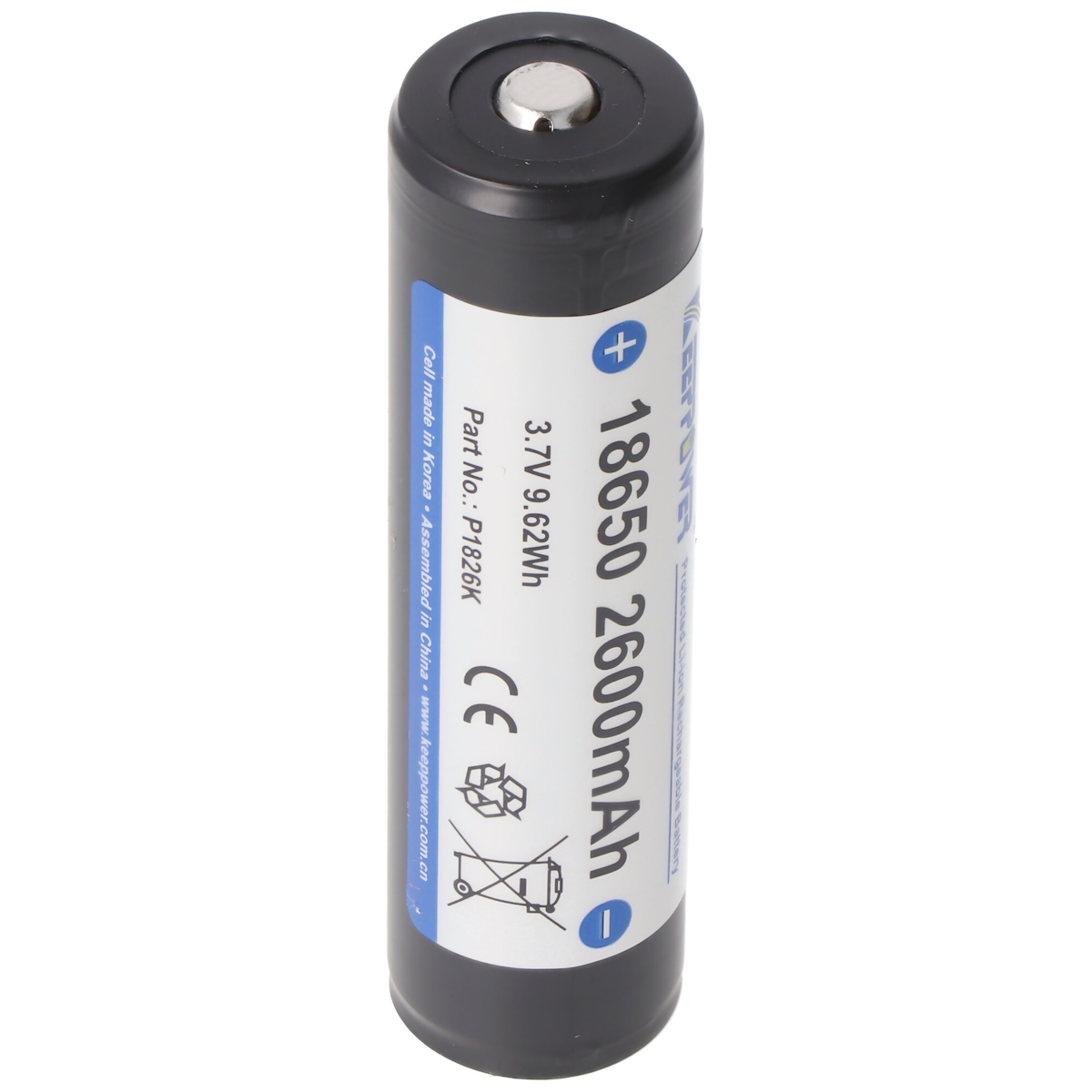 Keeppower 18650 - 2600mAh, 3,7V Li-Ion-Akku geschützt 69,2x18,5mm Image