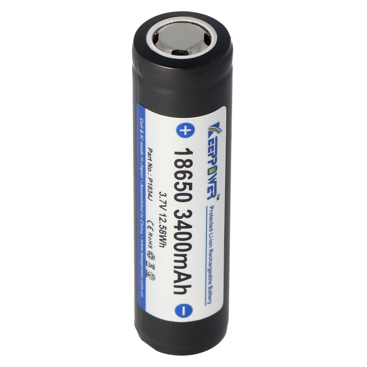 Keeppower 18650 3400mAh 3,7V Li-Ion-Akku geschützt Flat Top 67,8x18,6mm Image