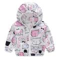 kpoplk Boys Lightweight Jacket Toddler Kids Baby Boys Windproof Hooded Zipper Print Jacket Coat Hoodie Top Outwear(18 M White)