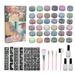 36 Colors Temporary Tattoo Glitter Powder Set Kid Face Body Glitter Powder Stencil Brush Tool Kit for Cosplay