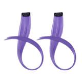 Blekii Clearance Luminous Colored Hair Extensions Party Highlights in Synthetic Hair with Clip Hair Extensions Purple