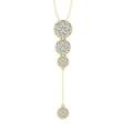 ARAIYA FINE JEWELRY 10K Yellow Gold Diamond Composite Cluster Pendant with Gold Plated Silver Cable Chain Necklace (1 cttw I-J Color I2-I3 Clarity) 18