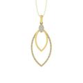 ARAIYA FINE JEWELRY 10K Yellow Gold Lab Grown Diamond Composite Cluster Pendant with Gold Plated Silver Cable Chain Necklace (1/4 cttw D-F Color VS Clarity) 18