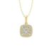 ARAIYA FINE JEWELRY 10K Yellow Gold Diamond Composite Cluster Pendant with Gold Plated Silver Cable Chain Necklace (1/5 cttw I-J Color I2-I3 Clarity) 18