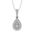 ARAIYA FINE JEWELRY 14K White Gold Diamond Composite Cluster Pendant with Gold Plated Silver Cable Chain Necklace (1/3 cttw I-J Color I2-I3 Clarity) 18