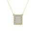 ARAIYA FINE JEWELRY 10K Yellow Gold Round and princess-shape Lab Grown Diamond Composite Cluster Pendant with Gold Plated Silver Cable Chain Necklace (1/3 cttw D-F Color VS Clarity) 18