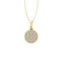 ARAIYA FINE JEWELRY 10K Yellow Gold Lab Grown Diamond Composite Cluster Pendant with Gold Plated Silver Cable Chain Necklace (1/5 cttw D-F Color VS Clarity) 18