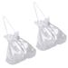 White Bridal Bouquet 2 Pcs Candy Pouches Bags Drawstring Bridesmaid Dolly Fabric Miss