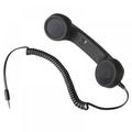 Vintage Retro 3.5mm Telephone Handset Cell Phone Receiver Mic Microphone Speaker for iPhone iPad Mobile Phones Cellphone Smartphone (Black)