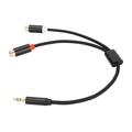 3.5mm Male to 2 RCA Female Cable HiFi Gold Plated Plug 2 Way Transmission Stereo Sound Cable Y Adapter for Smartphone