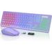 2.4G Wireless Keyboard Mouse Combo RGB Backlit Rechargeable Full-Size Ergonomic Type-c Wireless Keyboard Mouse