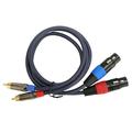 Dual XLR to RCA Cable Professional 24K Gold Plated Connector 2 XLR Female to 2 RCA Male HiFi Sound Cable 1m / 3.3ft