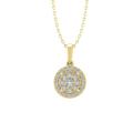 ARAIYA FINE JEWELRY 10K Yellow Gold Lab Grown Diamond Composite Cluster Pendant with Gold Plated Silver Cable Chain Necklace (1/5 cttw D-F Color VS Clarity) 18