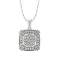 ARAIYA FINE JEWELRY 14K White Gold Lab Grown Diamond Composite Cluster Pendant Silver Cable Chain Necklace (1/2 cttw D-F Color VS Clarity) 18