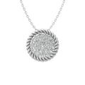 ARAIYA FINE JEWELRY Sterling Silver Lab Grown Diamond Composite Cluster Pendant with Silver Cable Chain Necklace (3/8 cttw D-F Color VS Clarity) 18