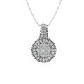 ARAIYA FINE JEWELRY Sterling Silver Lab Grown Diamond Composite Cluster Pendant with Silver Cable Chain Necklace (3/8 cttw D-F Color VS Clarity) 18