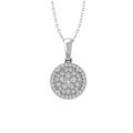 ARAIYA FINE JEWELRY 10K White Gold Diamond Composite Cluster Pendant with Gold Plated Silver Cable Chain Necklace (1/4 cttw I-J Color I2-I3 Clarity) 18