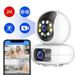 Usmixi 2MP WiFi Camera with Dual Screens Baby Monitor Night Vision Indoor Mini PTZ Security IP Camera CCTV Surveillance Cameras Flash Deals