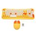 Wireless Keyboard and Mouse 2.4Ghz Connection Cute Keyboard Mouse Set for Windows 98 7 8 10 11 PC Laptop Yellow