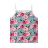 Deux par Deux Printed Tank Top Blue Roses & Butterflies Girl Toddler - 2/3 Years