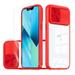 AutoCovers Clear Case for Apple iPhone 14 Pro with Tempered Glass Screen Protector + Lens Protector Rugged Hybrid Military Grade Shockproof Anti-Yellow Cover Hard Shell for iPhone 14 Pro Red