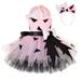 Girls Wednesday Caveman Dog Bones Historical Cavegirl Tulle Dress Princess Outfits Pink 10