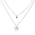 Double Crystal Butterfly Silver Gold Chain Necklace Gift> Xmas Women M1B6