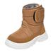 Snow Boot Children Baby Toddler Shoes Non Slip Rubber Sole Outdoor Toddler Walking Shoes Outfit Brown 3 Years-3.5 Years