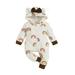APEXFWDT Newborn Baby Girl Clothes Romper Long Sleeve Ruffle Jumpsuit Cute Infant Girl Fall Winter Outfits for 0-18 Months Baby Clothes Girl