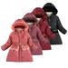 Esaierr 3-14 Years Warm Cute Cotton Outerwear for Toddler Kids Girls Padded Parka Puffer Jacket with Hooded Fall Winter Jacket Mid-Length Cotton Coats Jackets