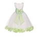 Ekidsbridal Ivory Tulle Rose Petals Junior Flower Girl Dress Pageant Mini Bridal Gown Christening Formal Evening Wedding 302T S