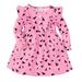 Toddler Fashion Dresses Holiday Playwear For Little Girls Spring Autumn Print Ruffles Long Sleeve Casual Fall Winter Clothes Pink 3Y