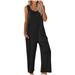 AWdenio Women s Jumpsuits Rompers & Overalls Deals Women Strap Jumpsuit Summer New Style Solid Color Pocket Casual Jumpsuit Female