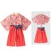 Toddler Girl Fall Outfits Spring Summer Floral Cotton Print Short Sleeve Shorts Kimono Pajamas Boy Clothes