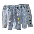 KYAIGUO Infant Girls Basic Bootcut Jeans Fashion Print Straight Wide Jeans Kids 1-5 Years Old for All Seasons
