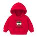 Virmaxy Christmas Toddler Baby Boys Girls Cute Hoodies Gnome Car Printed Letter Graphic Hoodies Long Sleeve Pullover Plush Sweatshirt with Robbie Cuffs For The Baby Christmas Gifts Red-B 6T