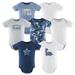 The Peanutshell Baby Boy Bodysuits 7-Pack Blue Camo