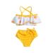 Qtinghua 2Pcs Infant Toddler Baby Girls Swimsuit Summer Sun Print Camisole and Elastic Drawstring Beach Shorts Swimwear Yellow 2-3 Years